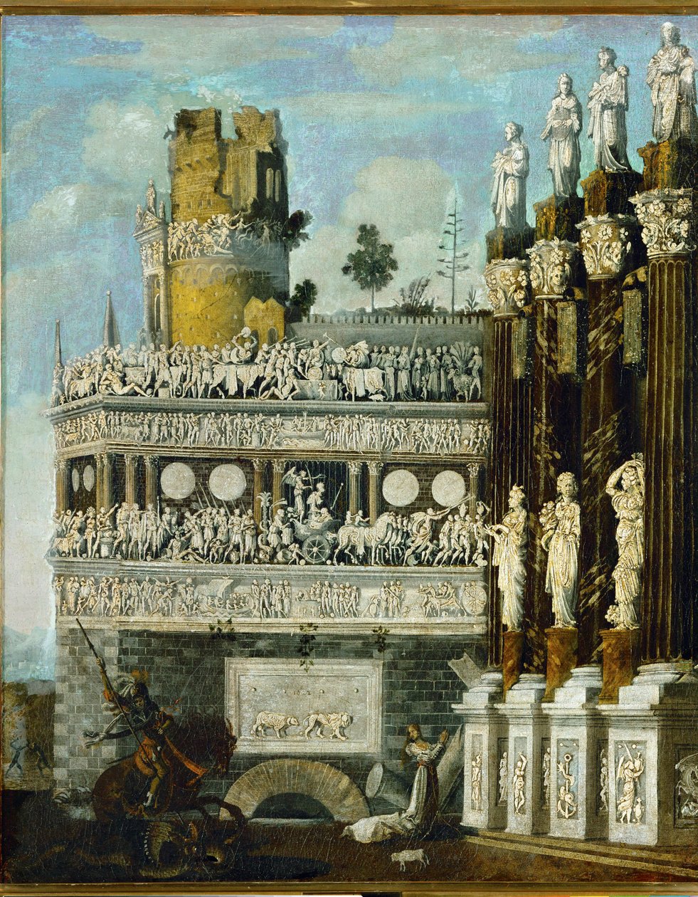 "想象中的建筑（布面油画） 作者 德西德里奥·蒙苏