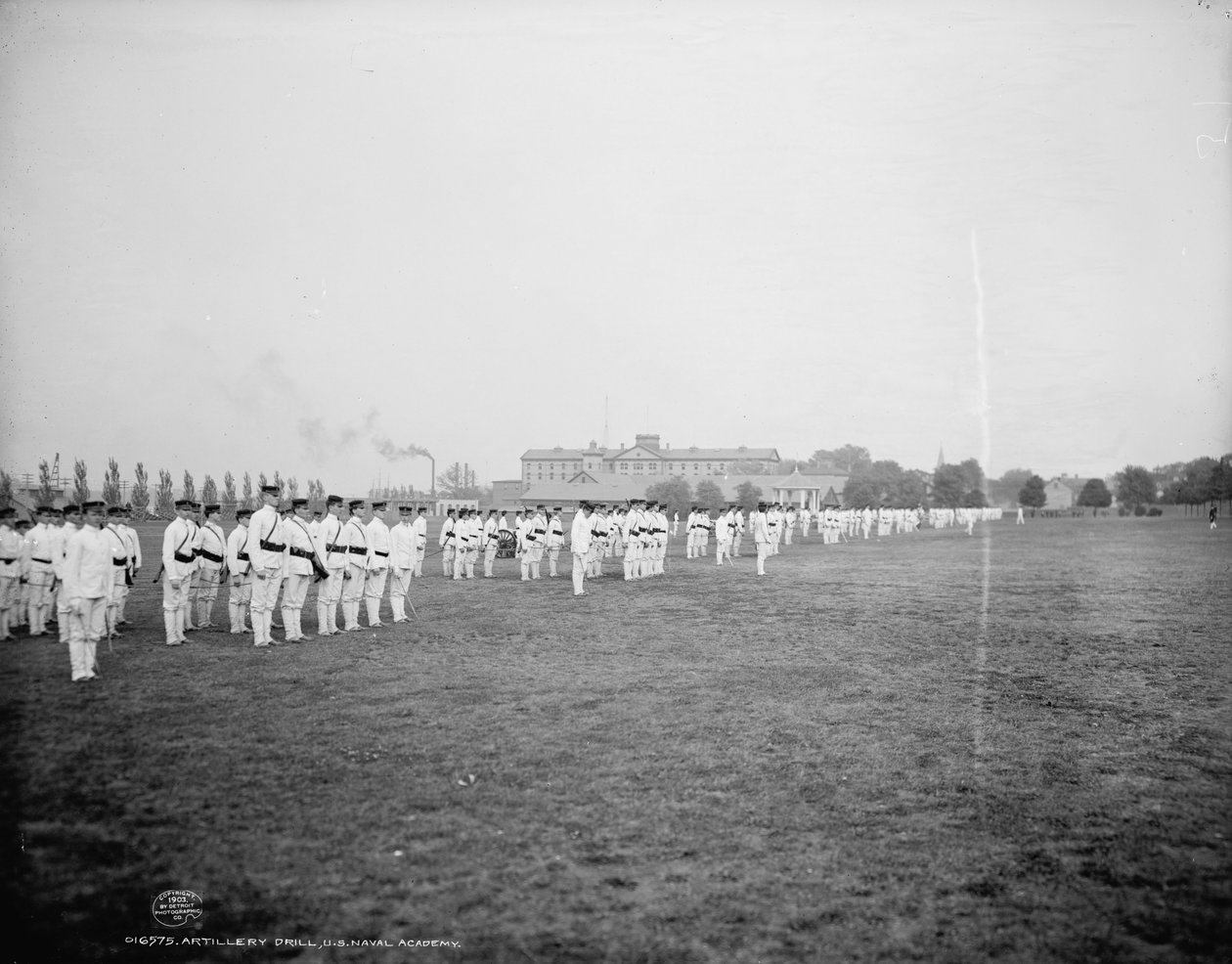 炮兵训练，美国海军学院，马里兰州安纳波利斯，c.1903 作者 底特律出版公司
