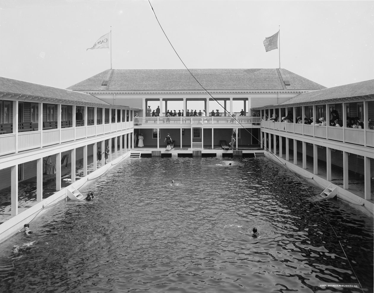 在赌场，棕榈滩，佛罗里达，c.1905的游泳池 作者 底特律出版公司
