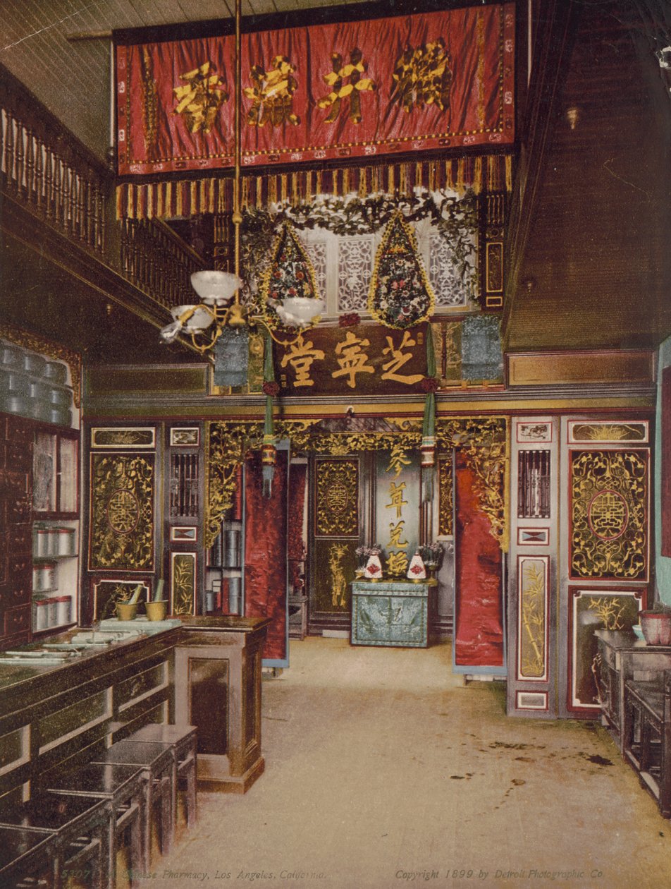 中国药房，加利福尼亚州洛杉矶，1899年 作者 底特律摄影公司