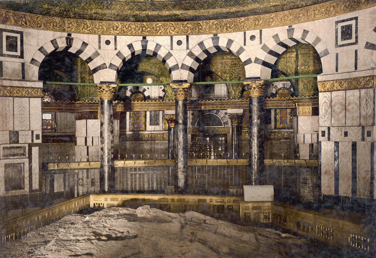 奥马尔清真寺的岩石，耶路撒冷，约 1890 年至 1900 年（感光照片印刷品） 作者 底特律摄影公司