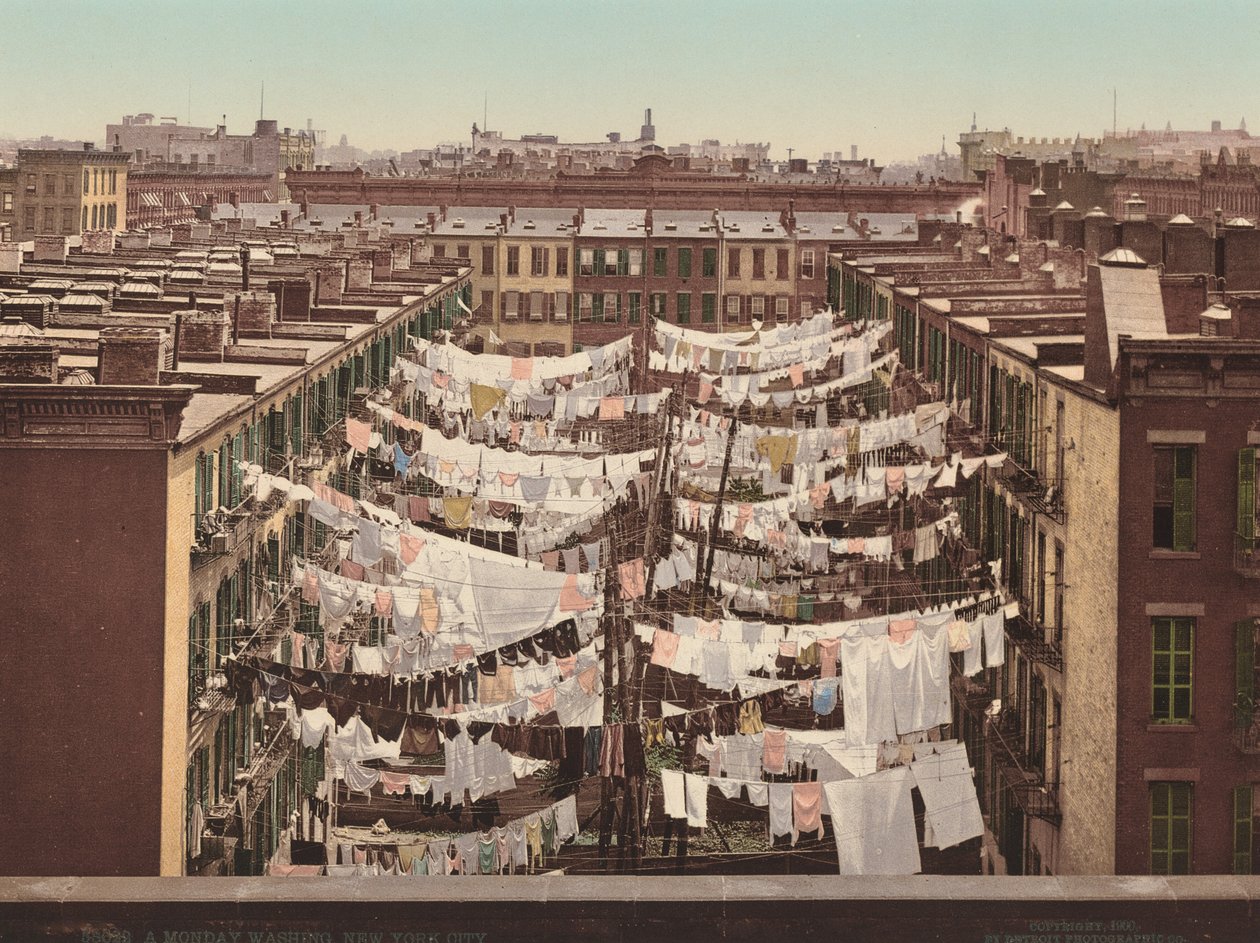 A Monday Washing，纽约市，1900年出版。 作者 底特律摄影公司