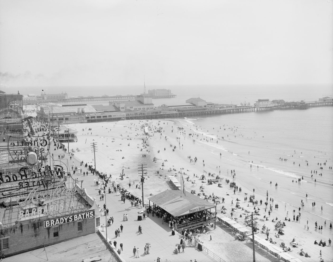 大西洋城海滩和木板路，1900-10年 作者 底特律出版公司