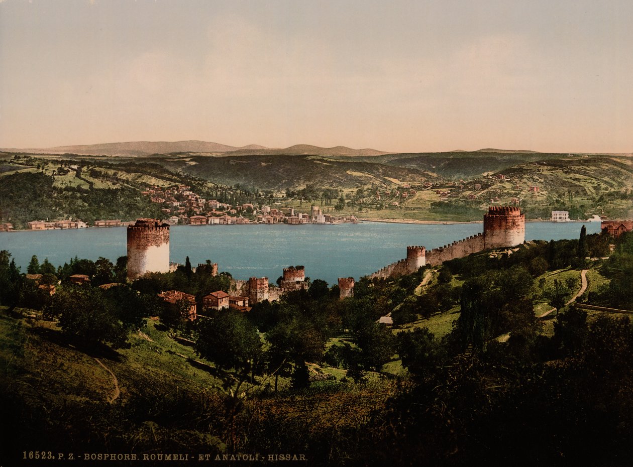 Bosphorus, Rumeli and Anadali-Hissar, c.1890-1900 (photochrom print) 作者 底特律出版公司
