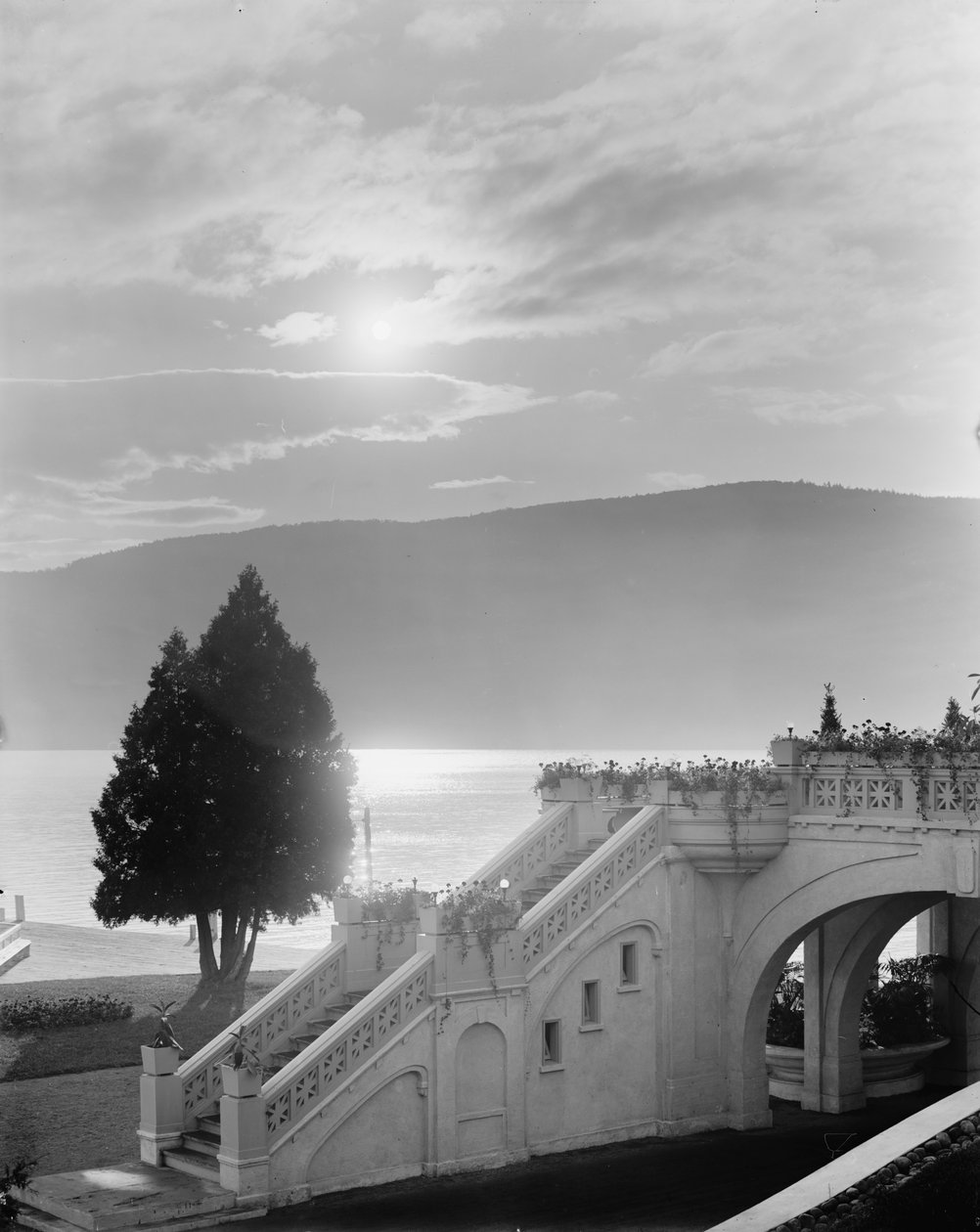 月光在乔治湖，威廉亨利堡酒店，乔治湖，纽约，c.1900-15 作者 底特律出版公司