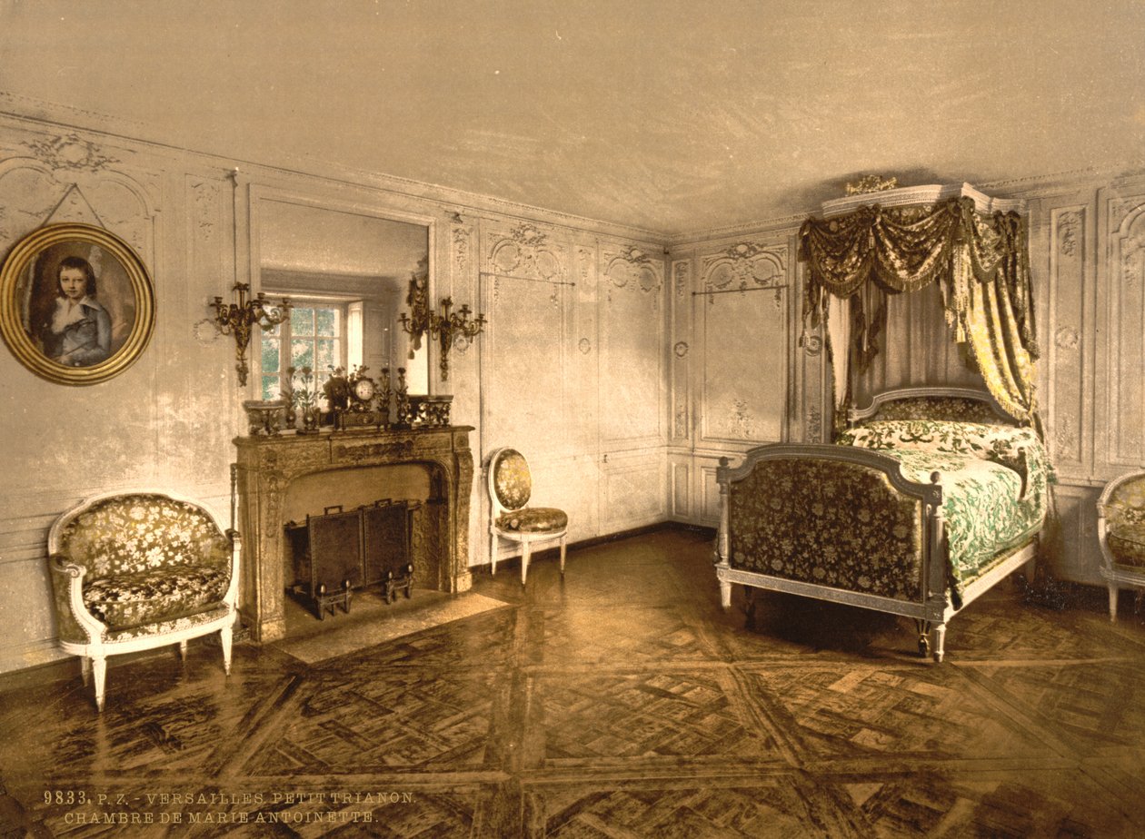 Petit Trianon，Versailles，Marie Antoinette的房间，1890-1900 作者 底特律出版公司