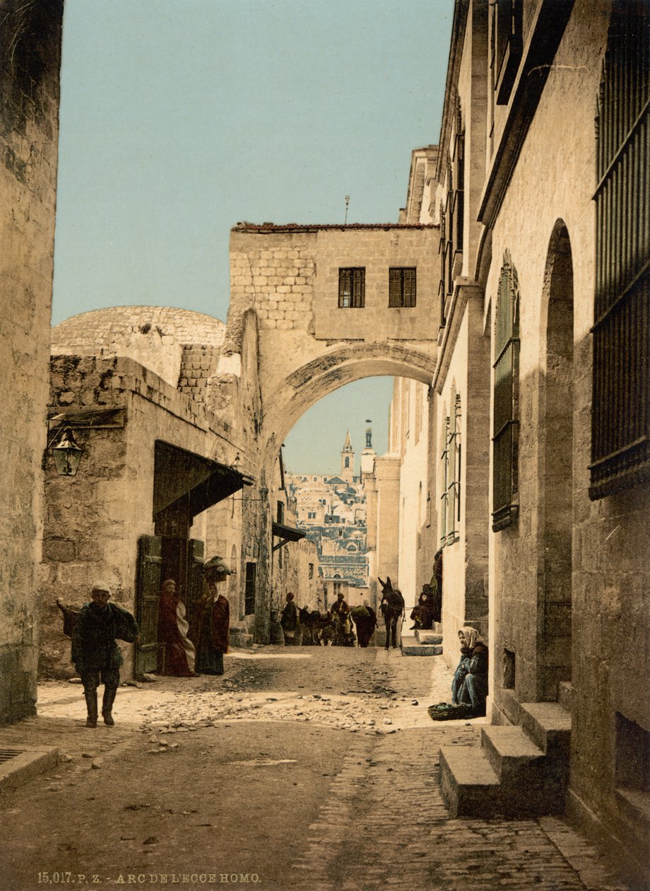 圣地耶路撒冷 "Ecce Homo "拱门，约 1890-1900 年（感光照片印刷品） 作者 底特律出版公司