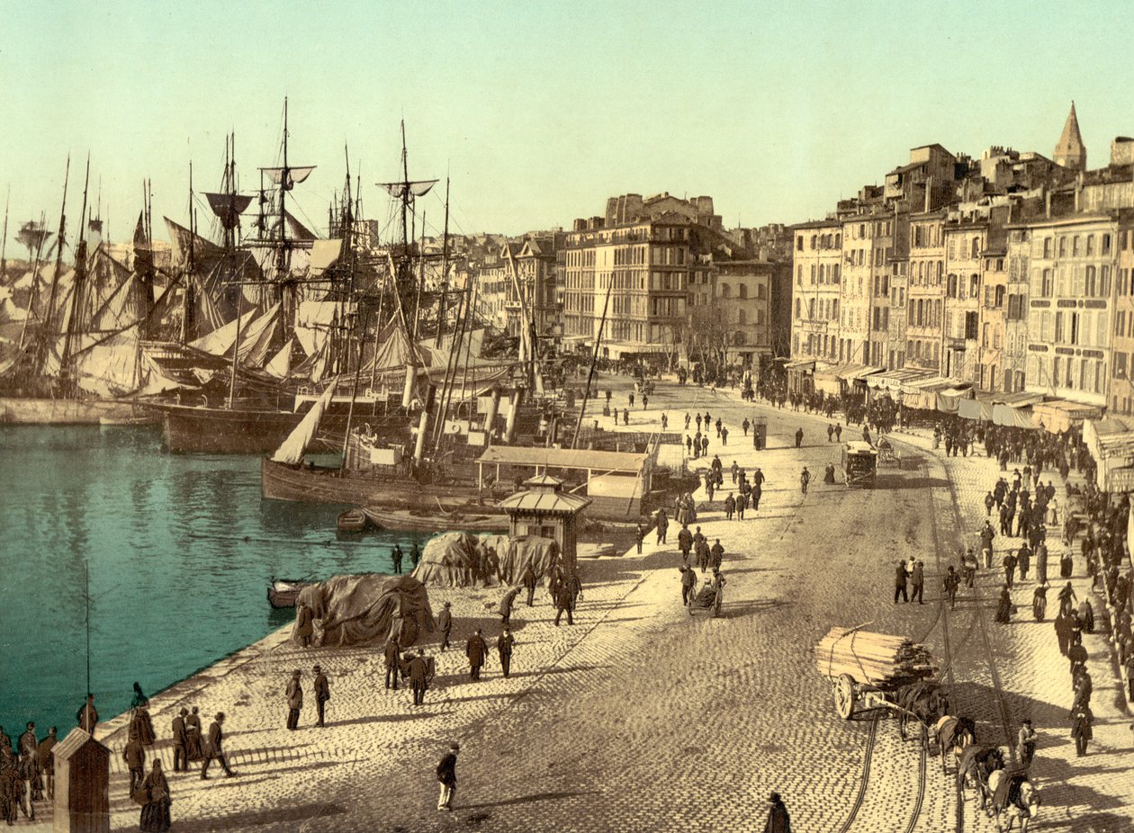 旧港（旧港），马赛，法国，1890-1900（photochrom） 作者 底特律出版公司