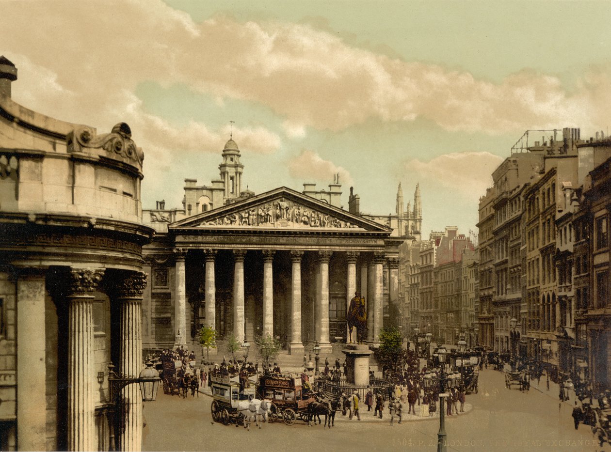 Royal Exchange，London ,, c.1890-1900（photochrom） 作者 底特律出版公司