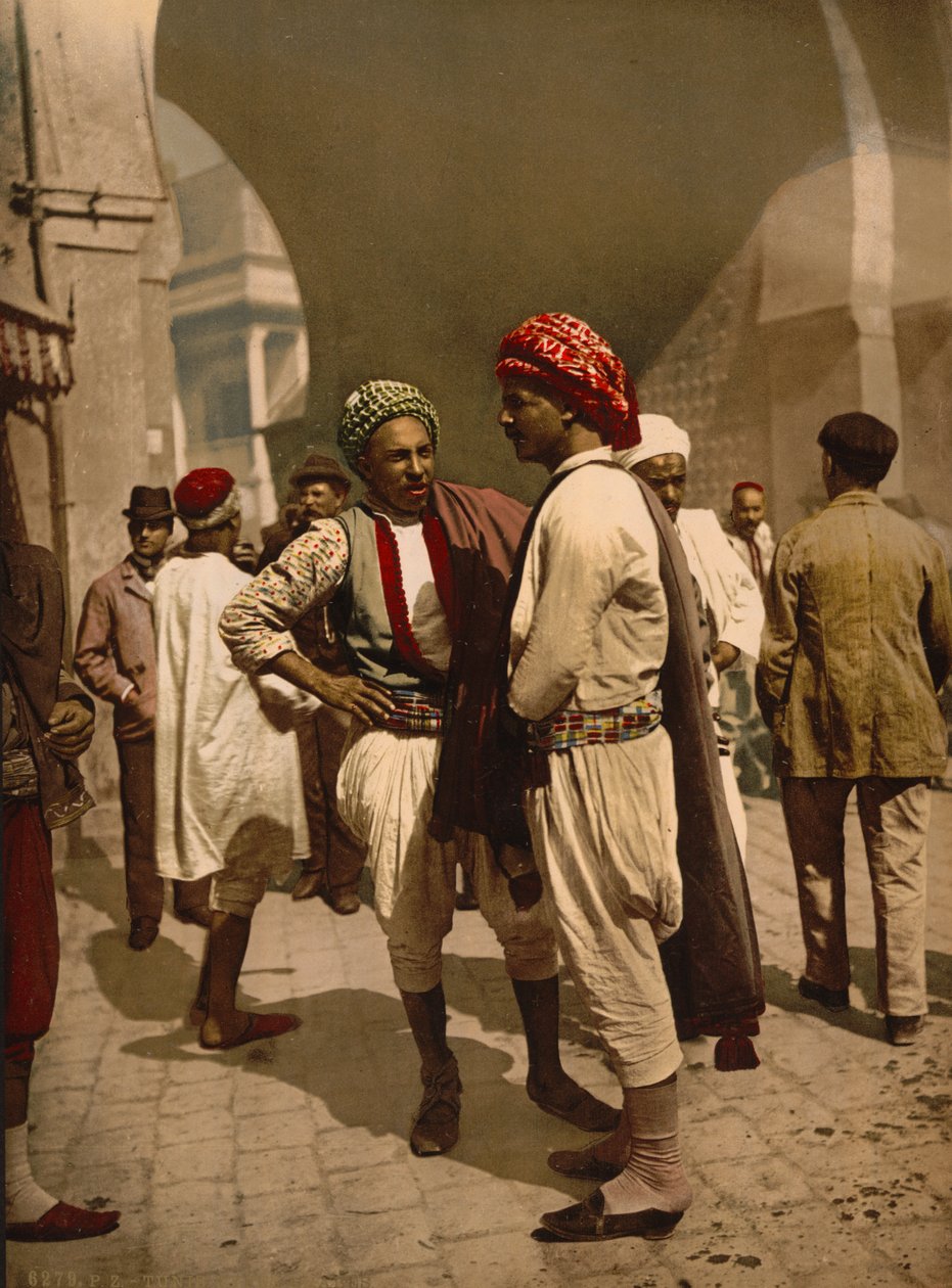 突尼斯的头巾男子，1899年（photochrom） 作者 底特律出版公司