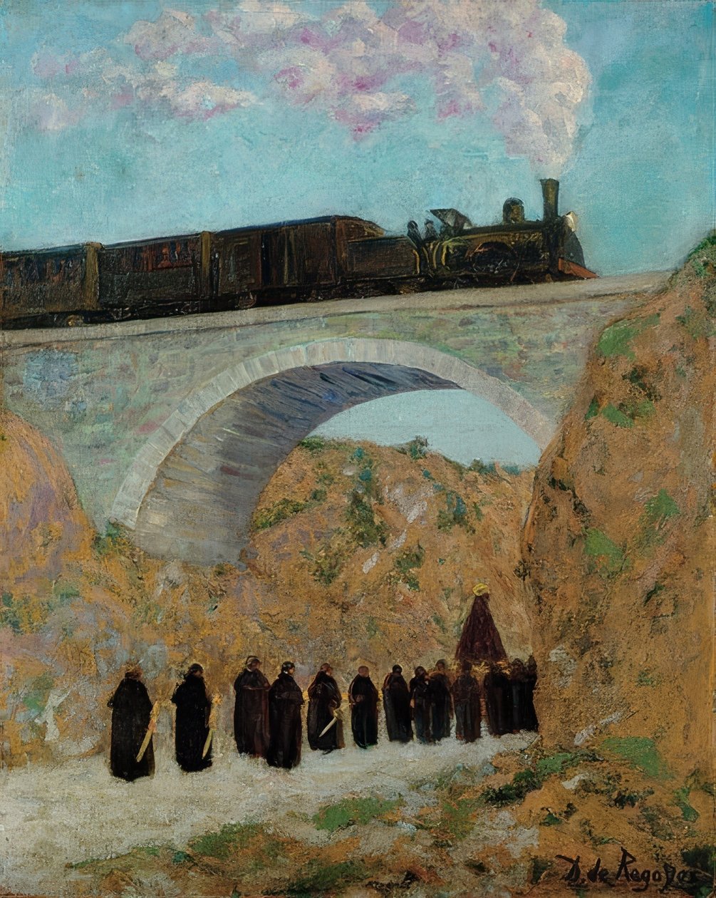 卡斯蒂利亚（Vendredi Saint en Castille）的耶稣受难日。 1904年 作者 Diario或Dario de Regoyos y Valdes