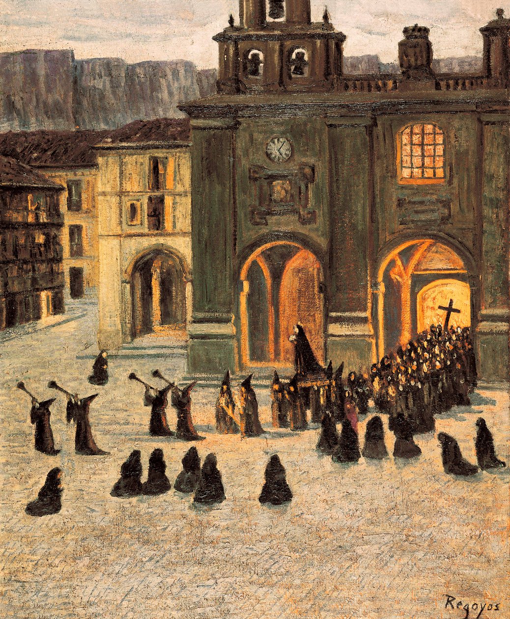 Good Friday at Down, Orduna, painting by Dario de Regoyos 作者 Diario或Dario de Regoyos y Valdes