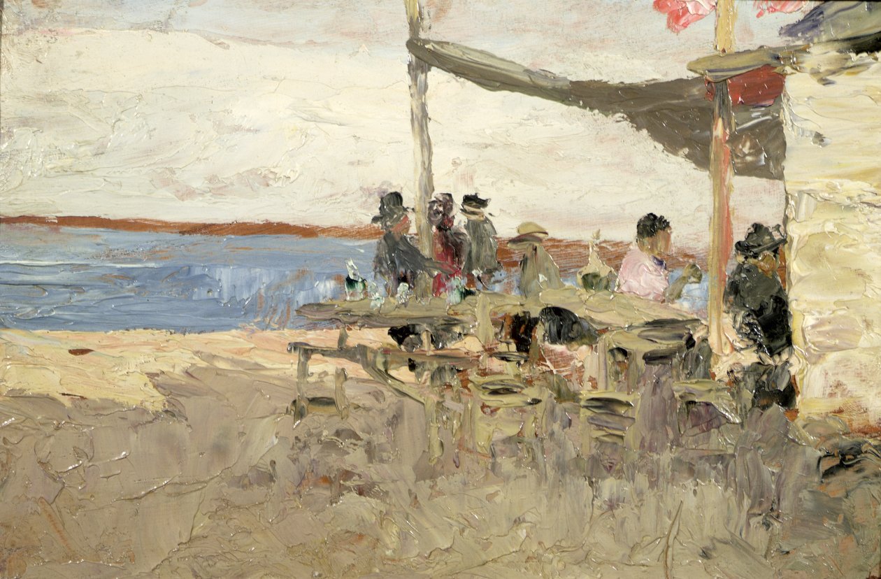 在海边野餐 作者 Diario或Dario de Regoyos y Valdes