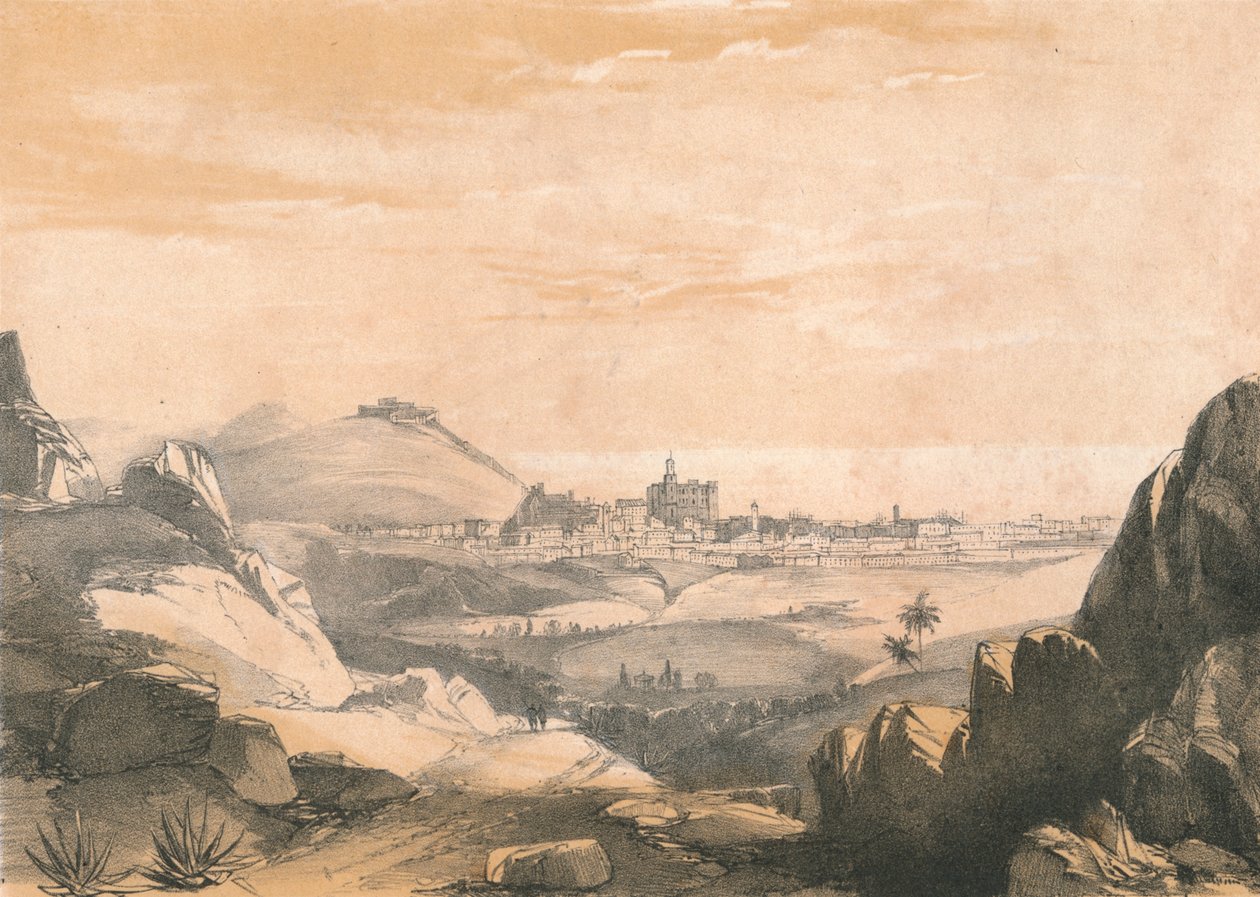马拉加，来自埃尔米塔斯"，约1850年。 作者 狄金森兄弟