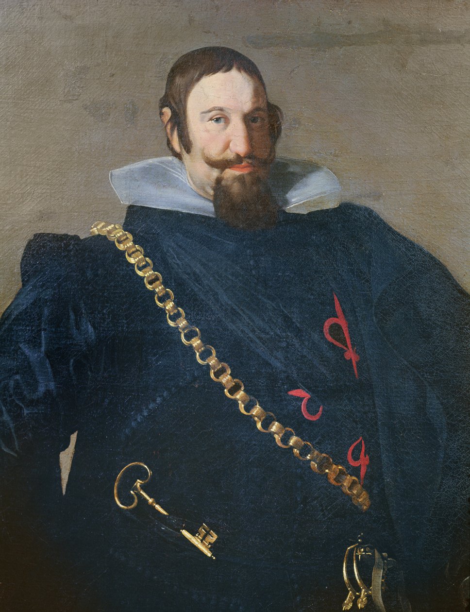 Olivares公爵的上身细节，1624油画布 作者 迭戈委拉斯开兹