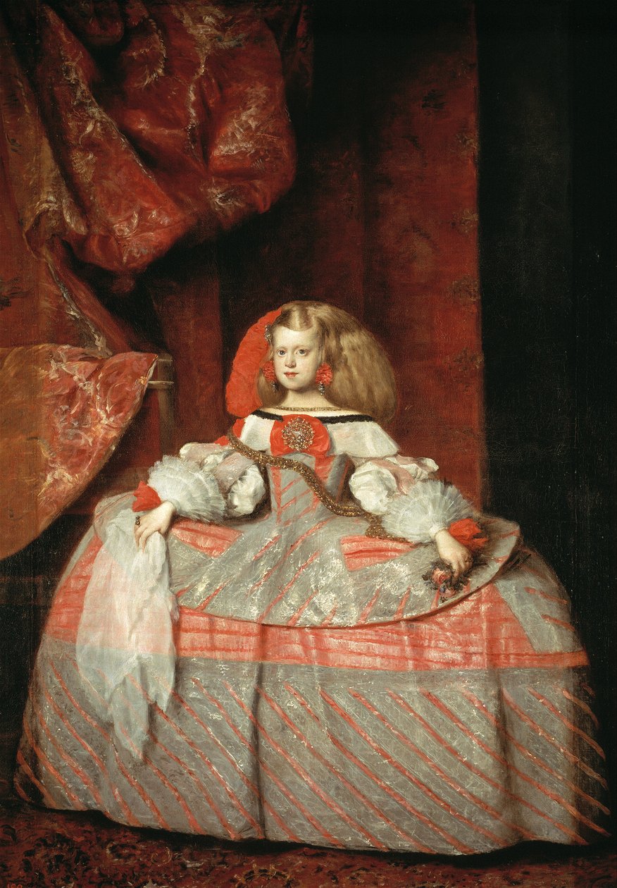 Infanta Margarita Teresa穿着粉红色连衣裙 作者 迭戈委拉斯开兹