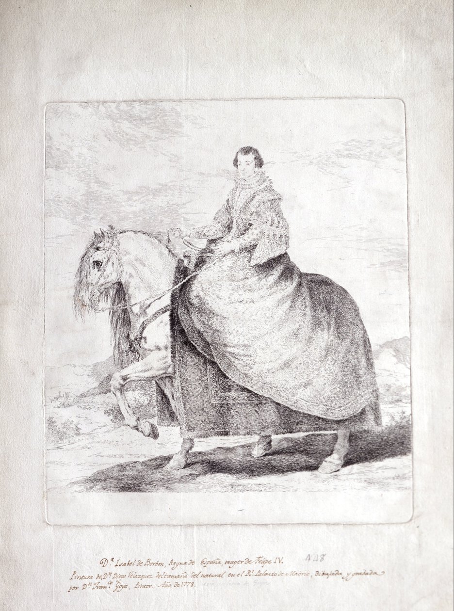 Isabel de Borbon，西班牙女王，骑马 作者 迭戈委拉斯开兹