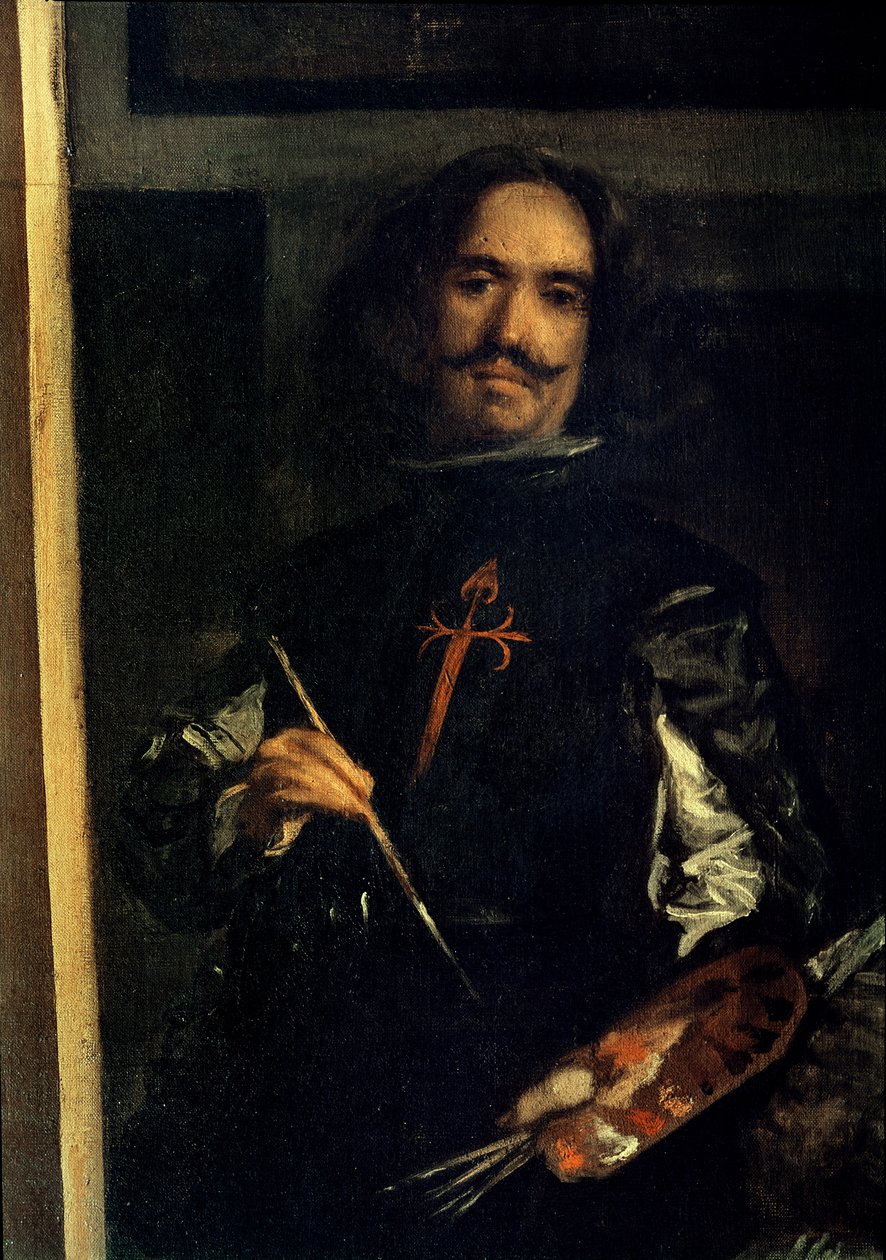 Las Meninas或菲利普四世的家人，他画架上的艺术家的细节，c.1656（见405） 作者 迭戈委拉斯开兹