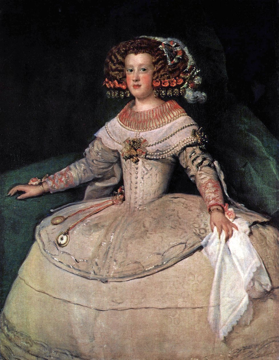 Infanta Maria Teresa的肖像，14岁 作者 迭戈委拉斯开兹