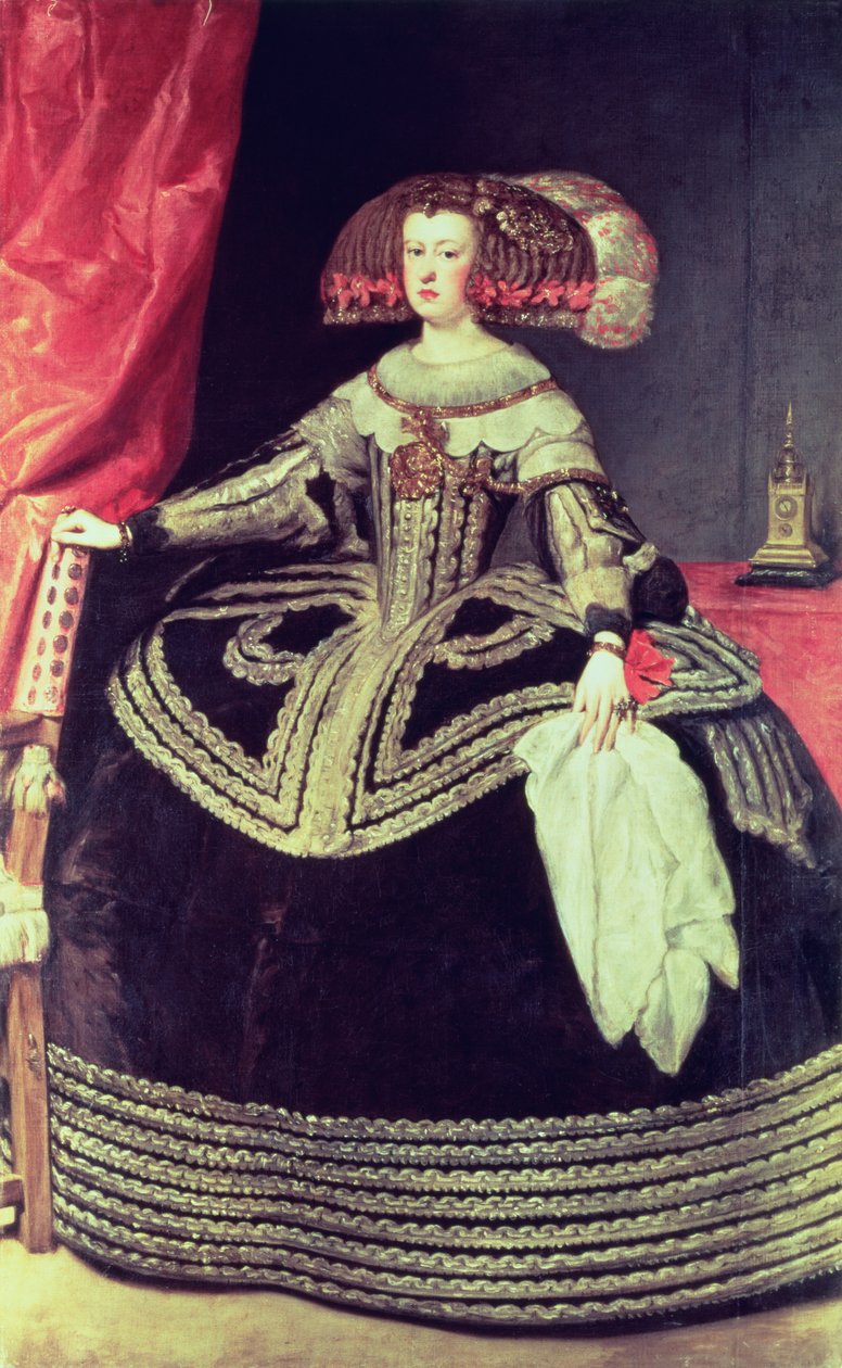 奥地利女王马里亚纳（1635-96）c.1653 作者 迭戈委拉斯开兹
