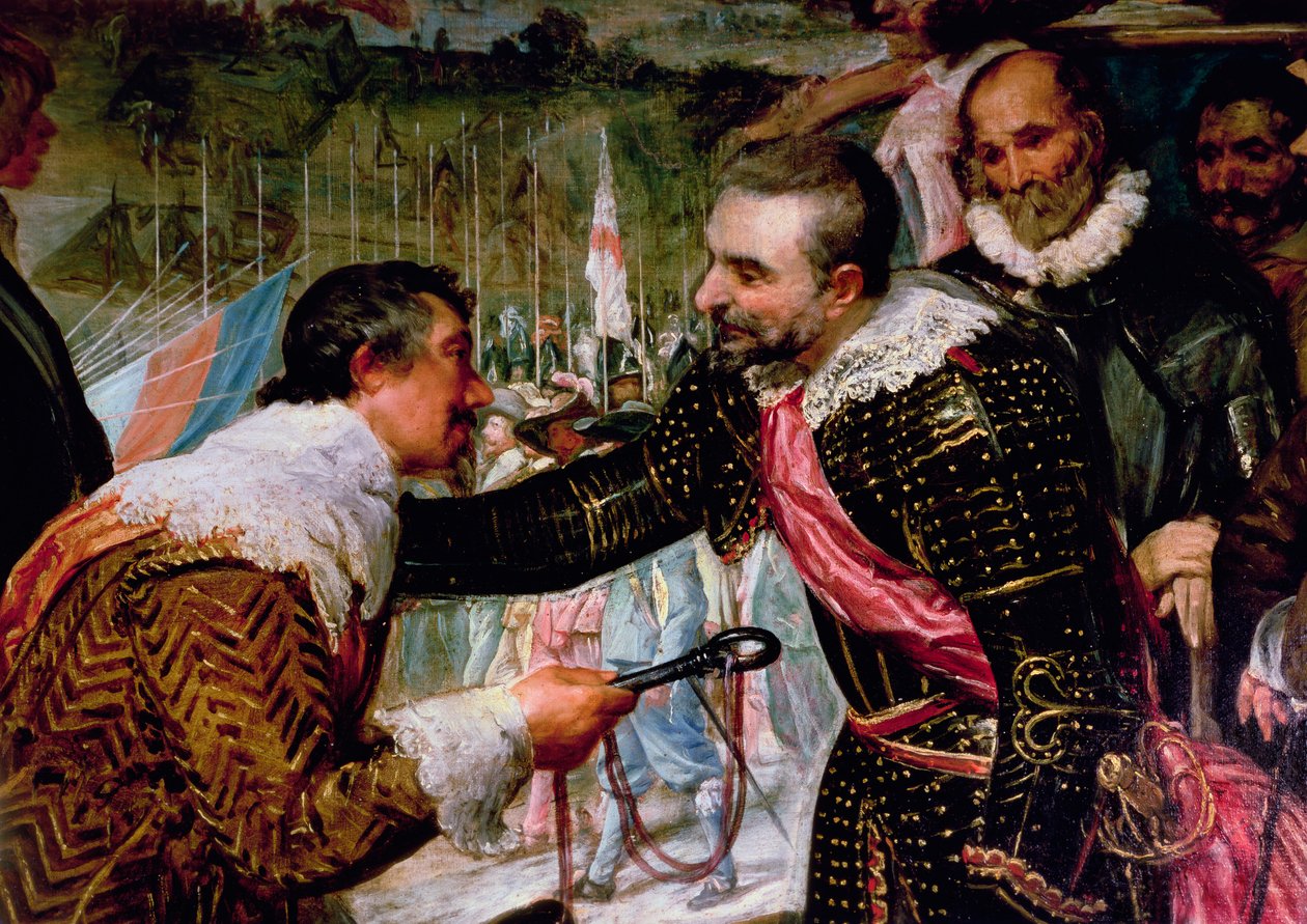 Breda的投降（1625年），Justin de Nassau的详细信息，于1625年6月5日将钥匙交给Ambroise Spinola（1569-1630），c.1635（细节30730） 作者 迭戈委拉斯开兹