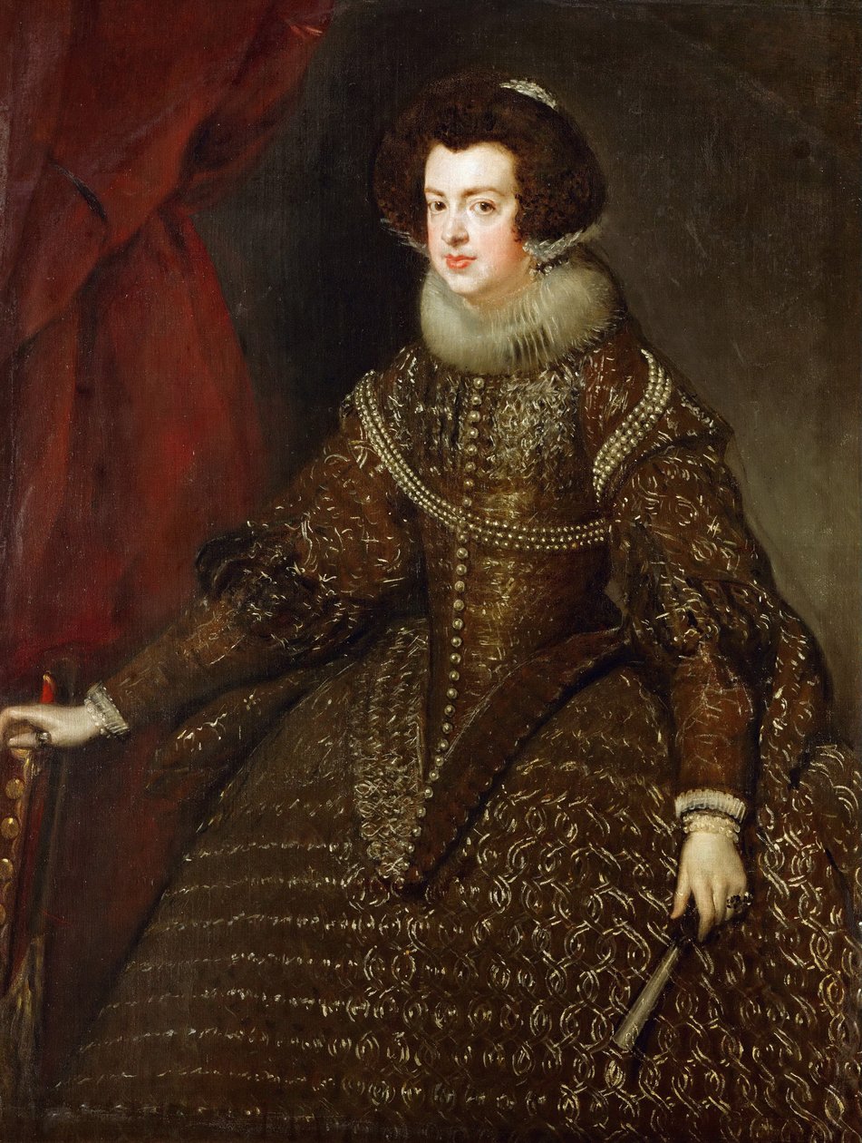 巴洛克风格:法国伊丽莎白(1602-1644)肖像，西班牙皇后妃子 par Velazquez, Diego (1599-1660) 作者 迭戈委拉斯开兹