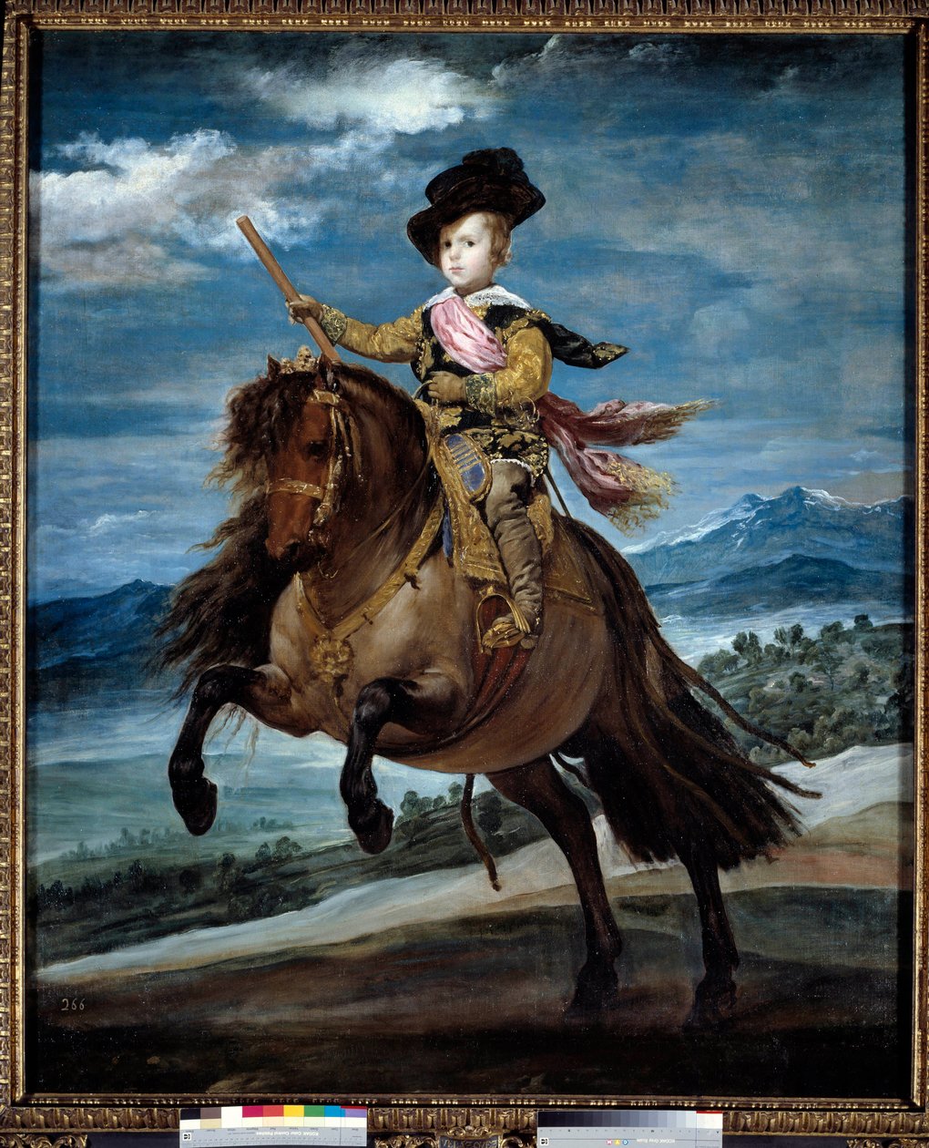 巴尔塔萨·卡洛斯王子 (1629-1646) 的马术肖像。 Diego Rodriguez de Silva y Velasquez (1599-1660) 的绘画 作者 迭戈委拉斯开兹