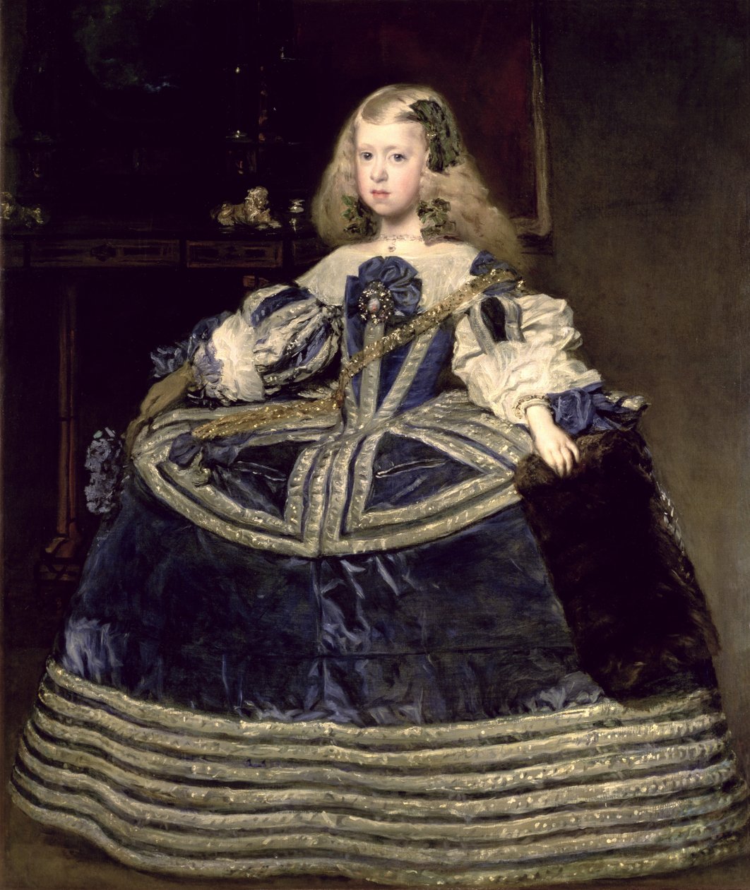 Infanta Margarita Teresa穿着蓝色连衣裙 作者 迭戈委拉斯开兹