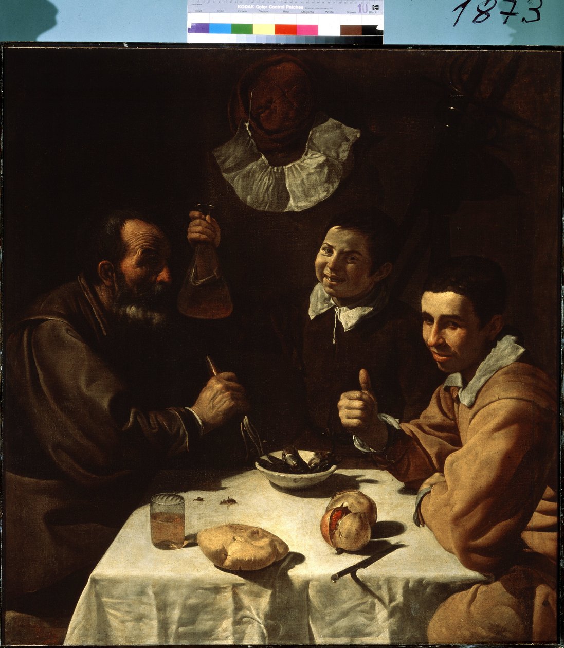 午餐会迭戈-委拉斯开兹（1599-1660 年）的画作。布面油画 作者 迭戈委拉斯开兹