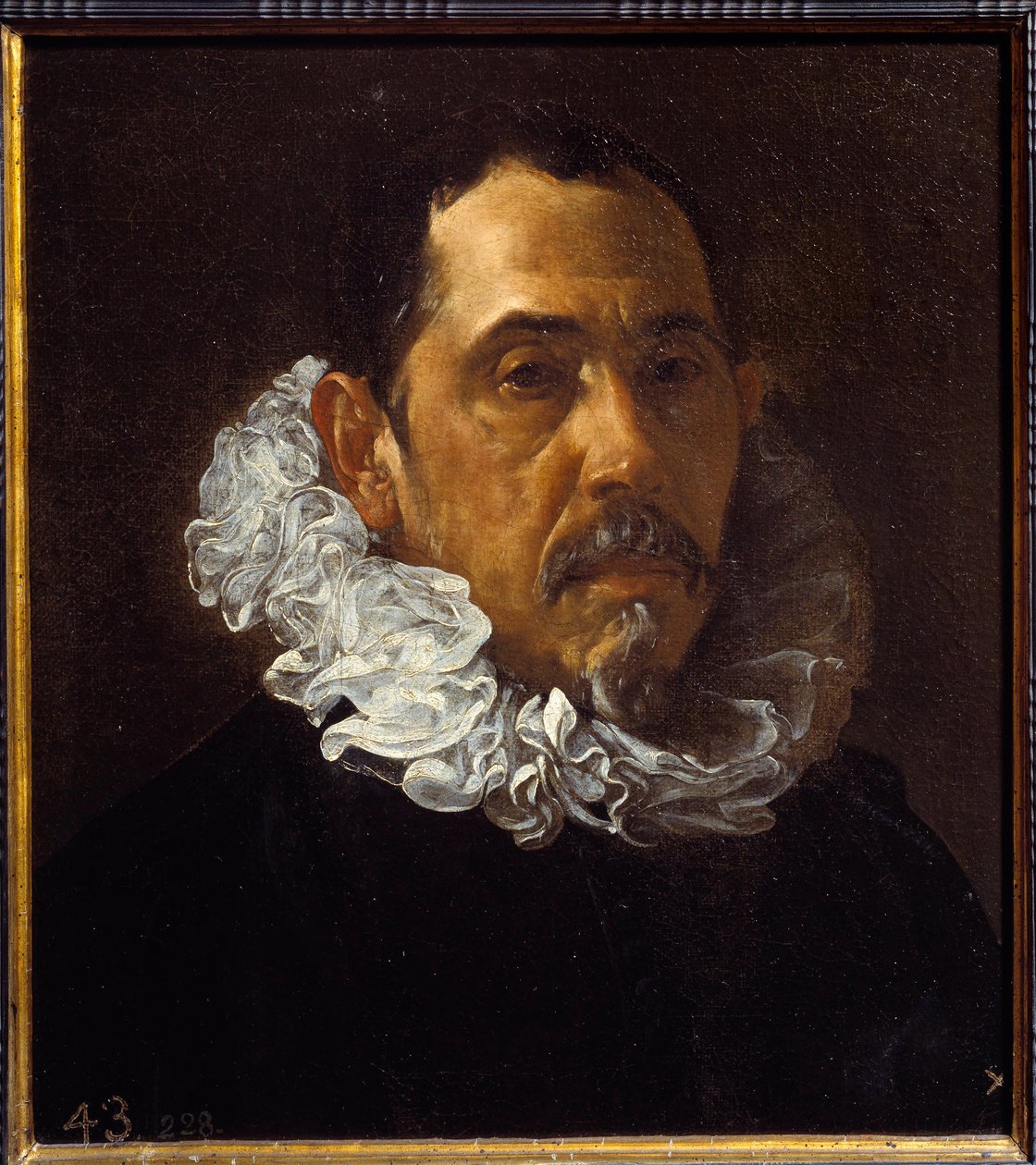Potret Francisco Pacheco, pelukis Spanyol (1564-1654). Lukisan oleh Diego Rodriguez de Silva y Velasquez (1599-1660), sekitar tahun 1620. Cat minyak di atas kanvas. Redup: 0,40 X 0,36m. Madrid. Museum Prado 作者 迭戈委拉斯开兹