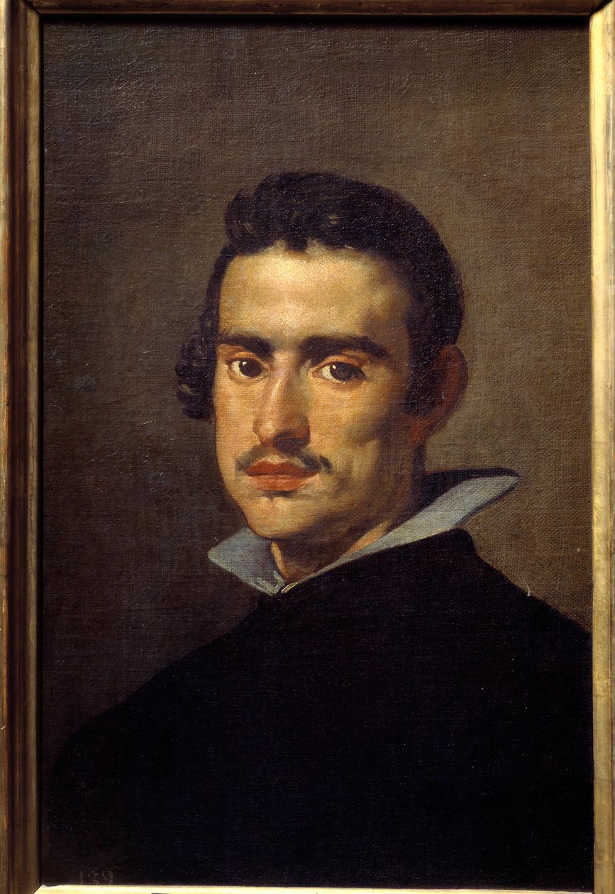 一个年轻人的肖像（假设是自画像）。 Diego Rodriguez de Silva y Velasquez (1599-1660) 的绘画 作者 迭戈委拉斯开兹