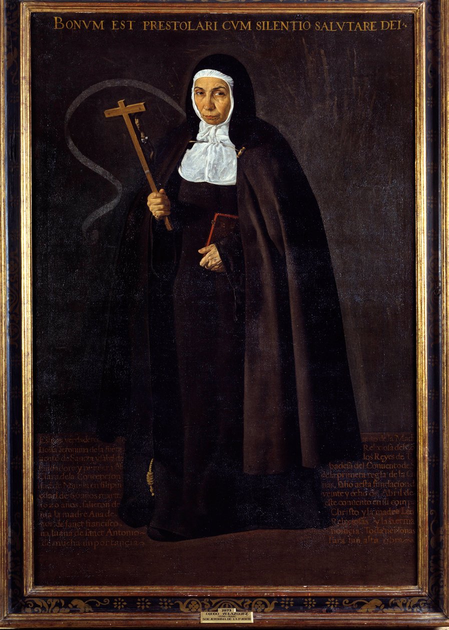 母亲热罗尼玛德拉富恩特的肖像。 Diego Rodriguez de Silva y Velasquez (1599-1660) 的绘画 作者 迭戈委拉斯开兹