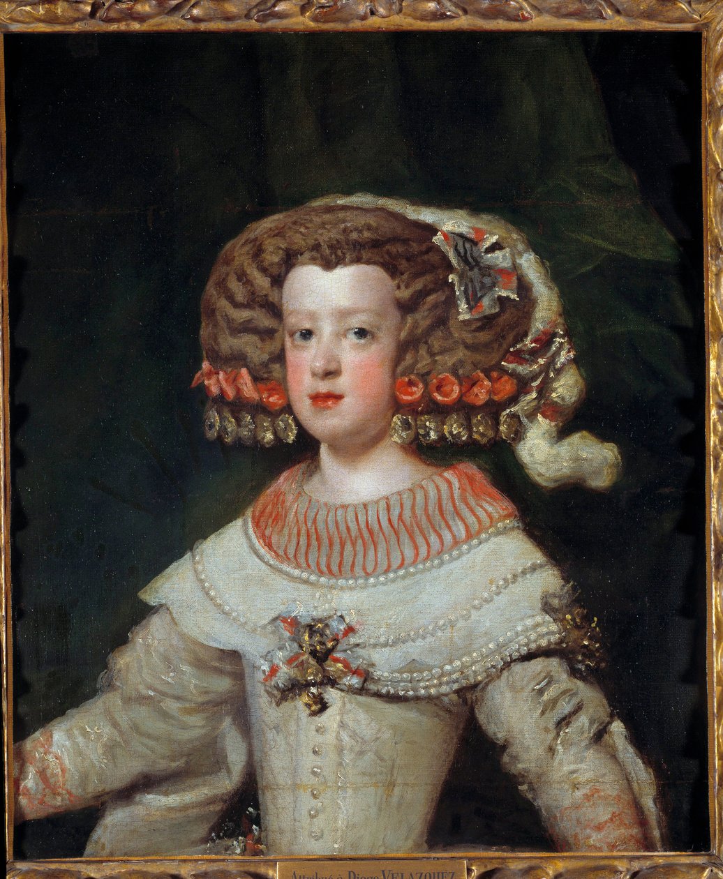 Portrait of the Infante Marie Therese (1638-1683) future queen of France Painting by Diego Velasquez (1599-1660) 17th century Sun. 0,71x0,6 m - Portrait of the Infanta Marie Therese (1638-1683), future Queen of France. Painting by Diego Velasquez (1599-166 作者 迭戈委拉斯开兹