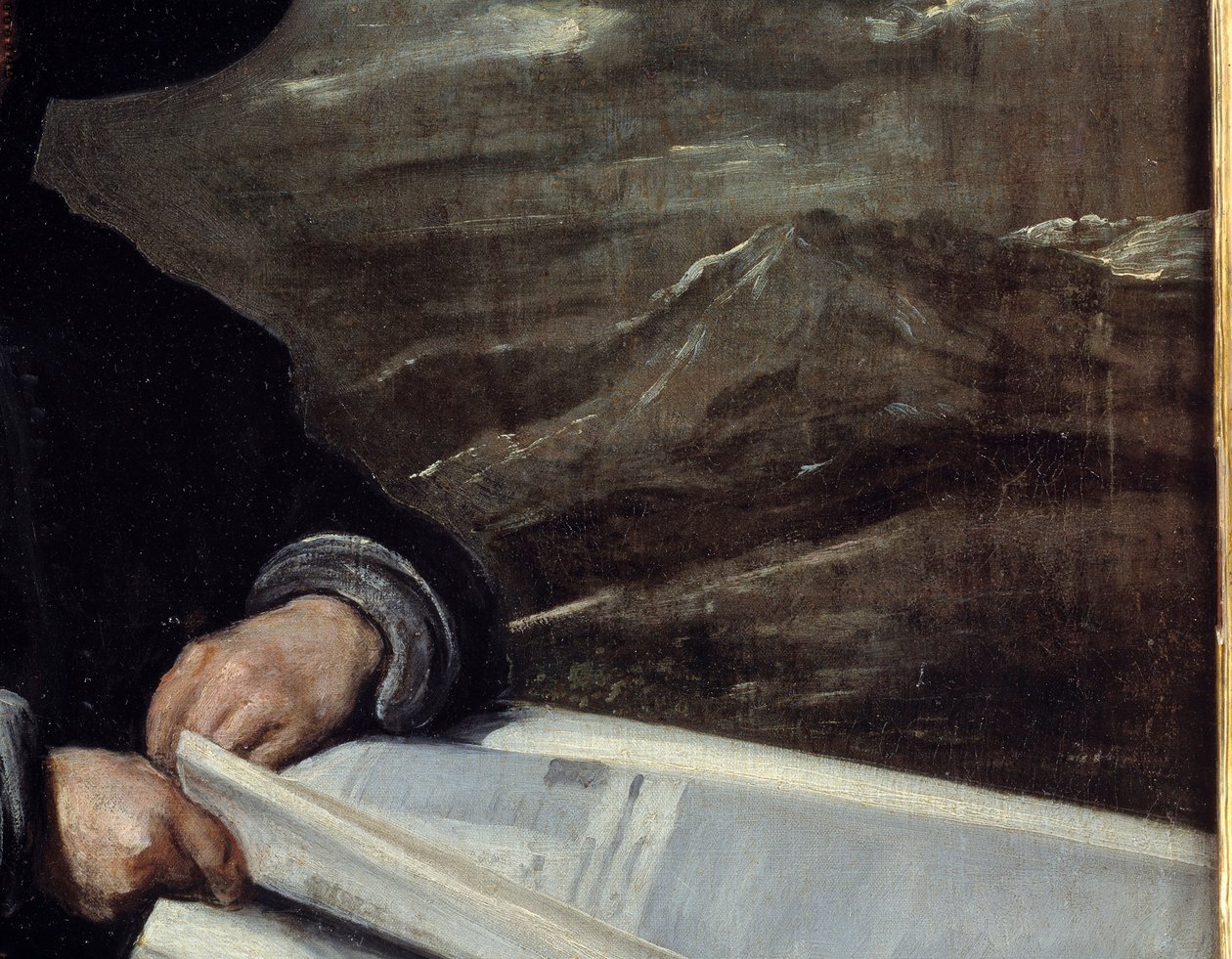 小丑迭戈·德·阿塞多 (Diego de Acedo) 的肖像说表弟细节。 Diego Rodriguez de Silva y Velasquez (1599-1660) 的绘画 作者 迭戈委拉斯开兹