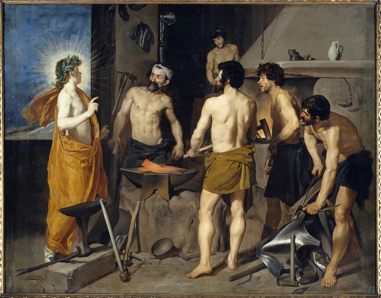 迭戈·贝拉斯克斯 (Diego velasquez) (1599-1660) 1630 年的《火神锻炉》绘画。 2,23x2,90 m 马德里，普拉多博物馆 作者 迭戈委拉斯开兹