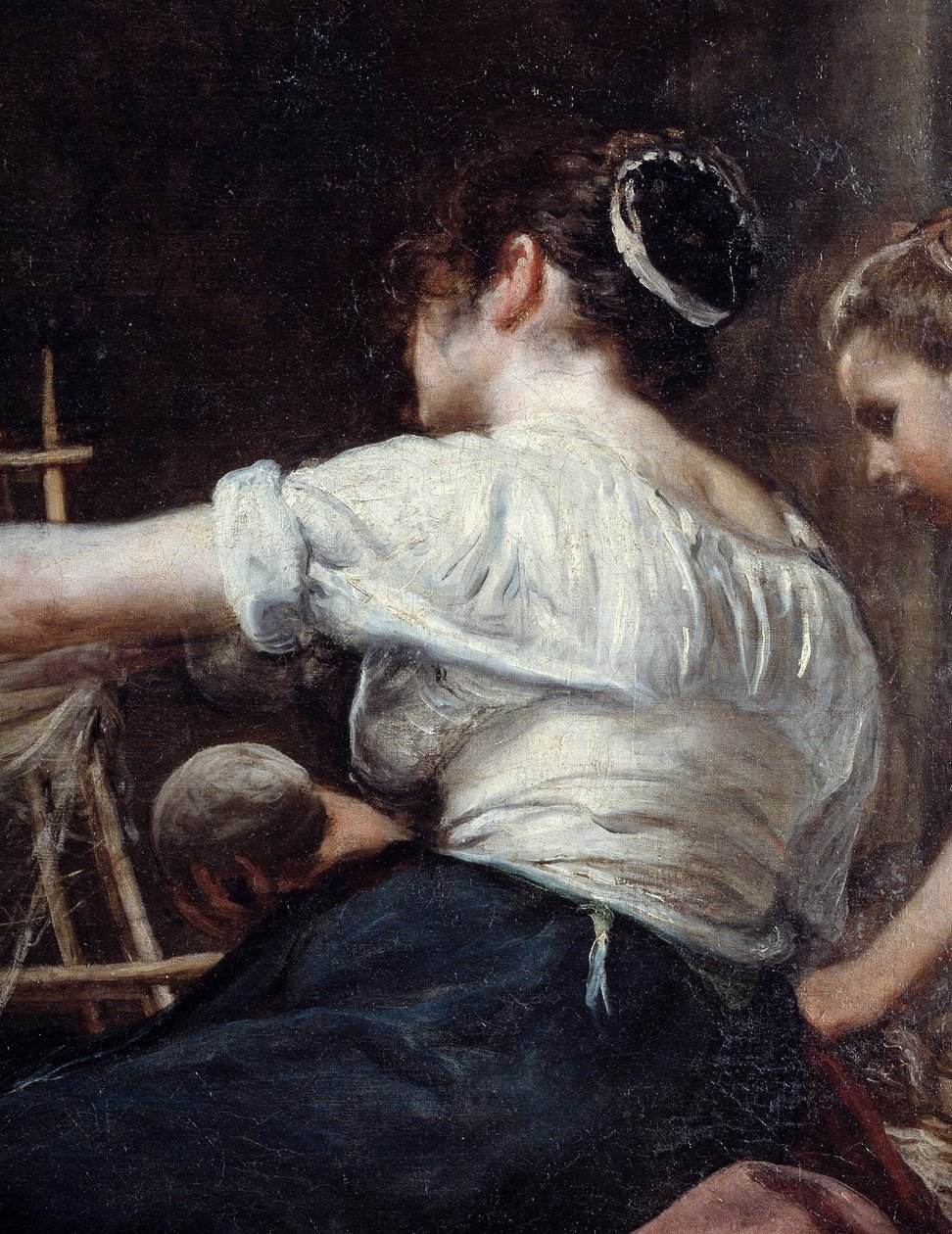 The spinners or the Arachne Detail fable of a back worker. Painting by Diego Rodriguez de Silva y Velasquez (1599-1660), c. 1653. Sun 2,2x2,89 m Madrid, Prado Museum 作者 迭戈委拉斯开兹