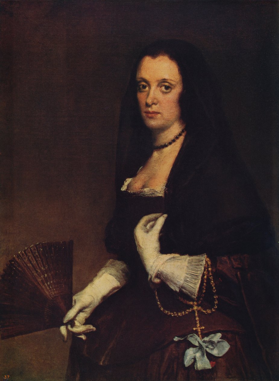 带风扇的女士，c1638-1639，c1915 作者 迭戈委拉斯开兹