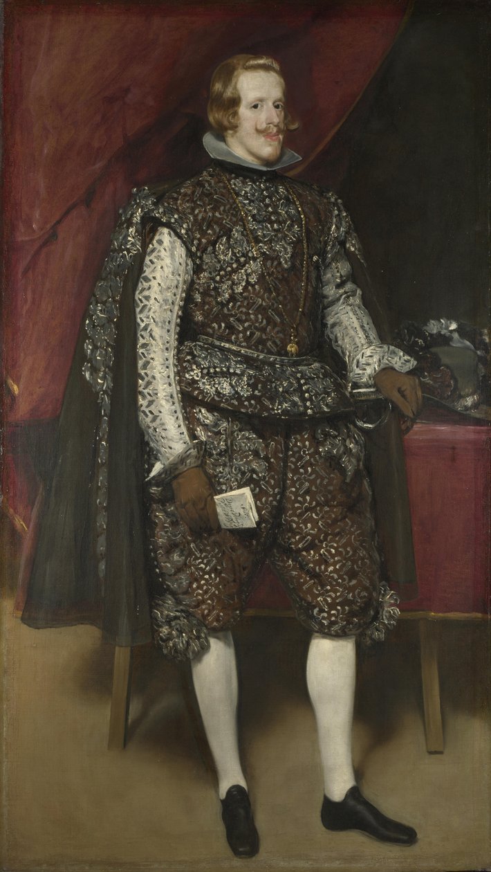 西班牙的菲利普四世（Philip IV），棕色和银色，大约1631年 作者 迭戈委拉斯开兹
