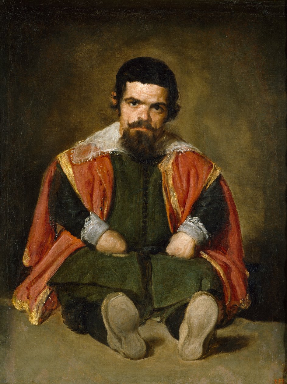 西班牙语：El bufón el Primo Sebastián de Morra 肖像 作者 迭戈委拉斯开兹