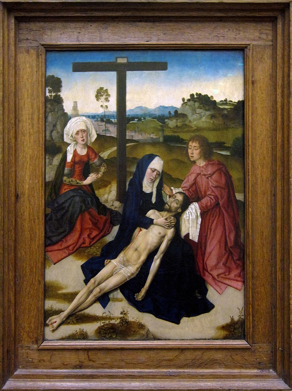 荷兰语：  De bewening van Christus 对死去的基督的哀悼 作者 Dieric Bouts