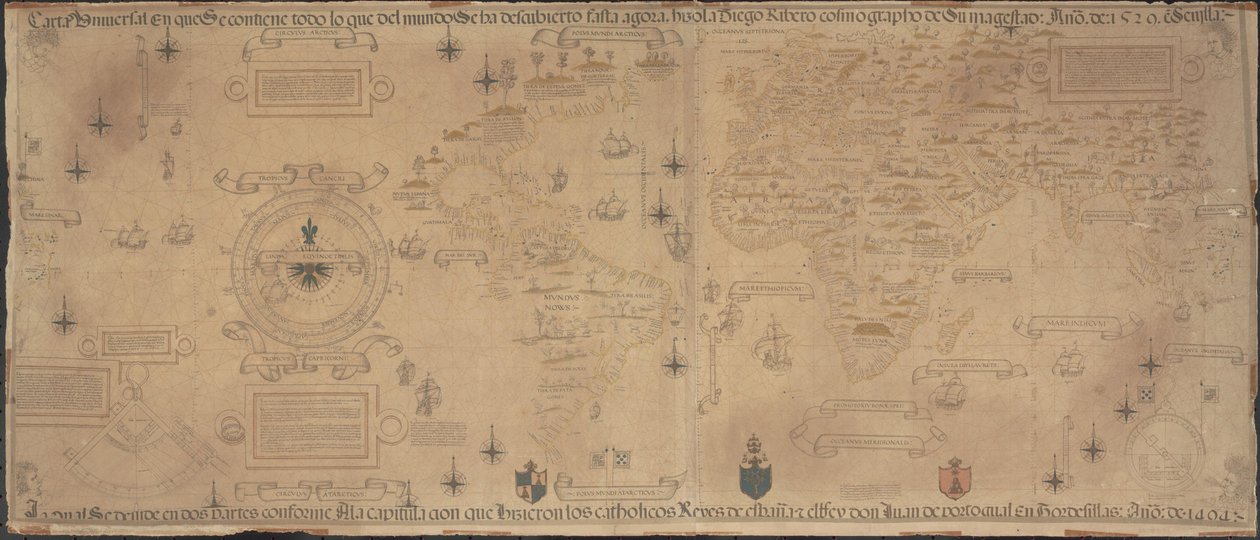 世界地图宣传，1529年 作者 迪奥戈·里贝罗