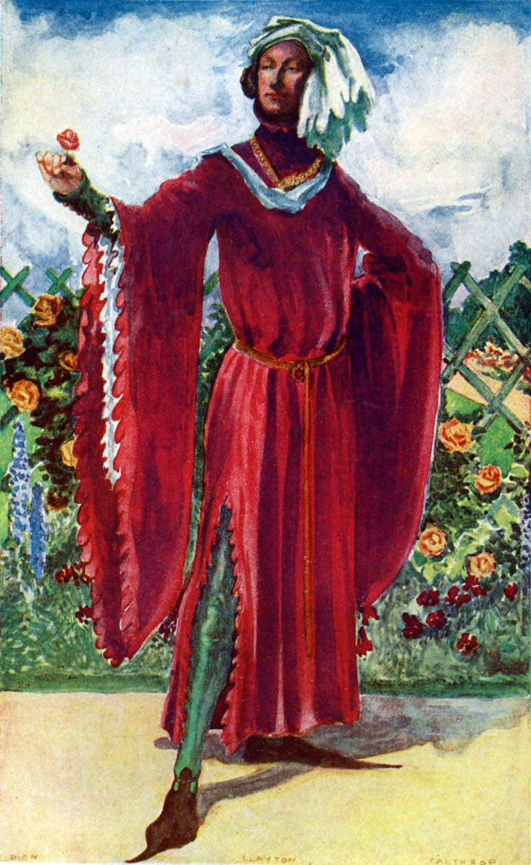 理查德二世统治时期的男人服装（1377年至1399年） 作者 迪翁·克莱顿·卡尔斯洛普