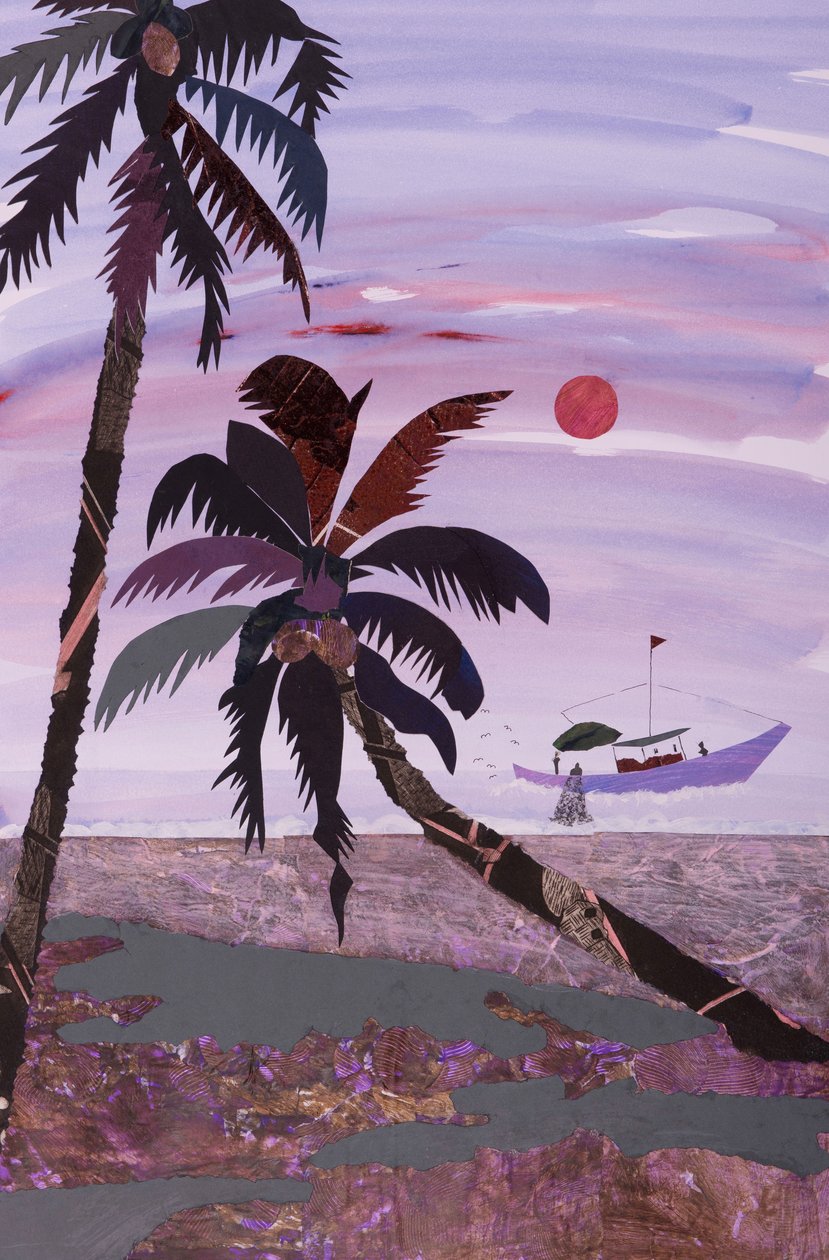 捕鱼，2020 年（拼贴画） 作者 