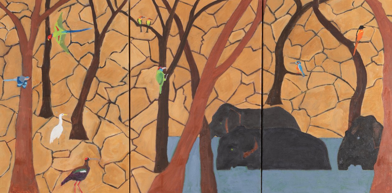 印度，丛林，2020 年（布面油画） 作者 