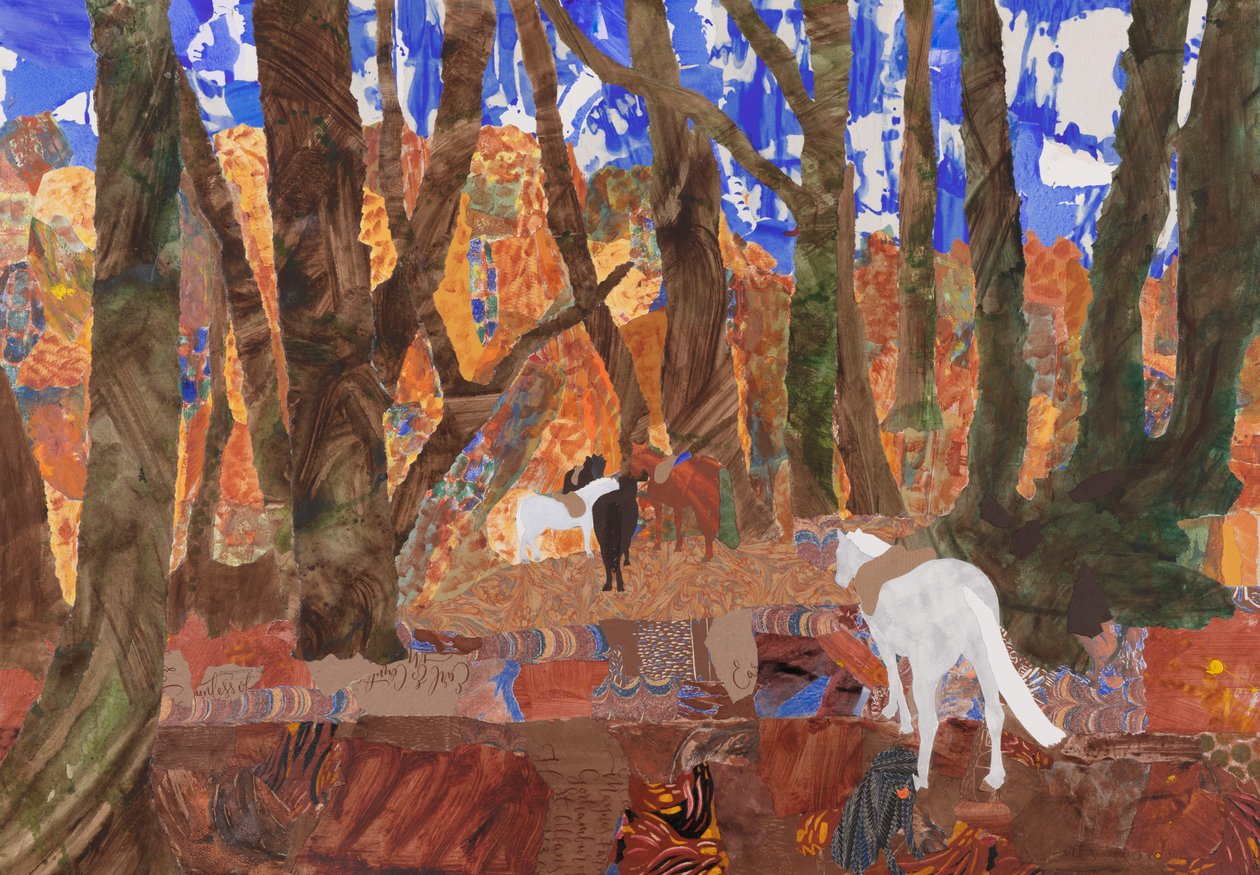 骑马休息，2020 年（拼贴画） 作者 