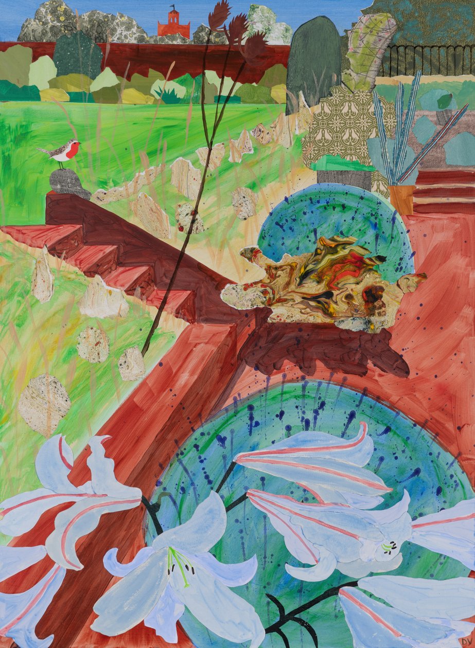 夏日百合（拼贴画） 作者 