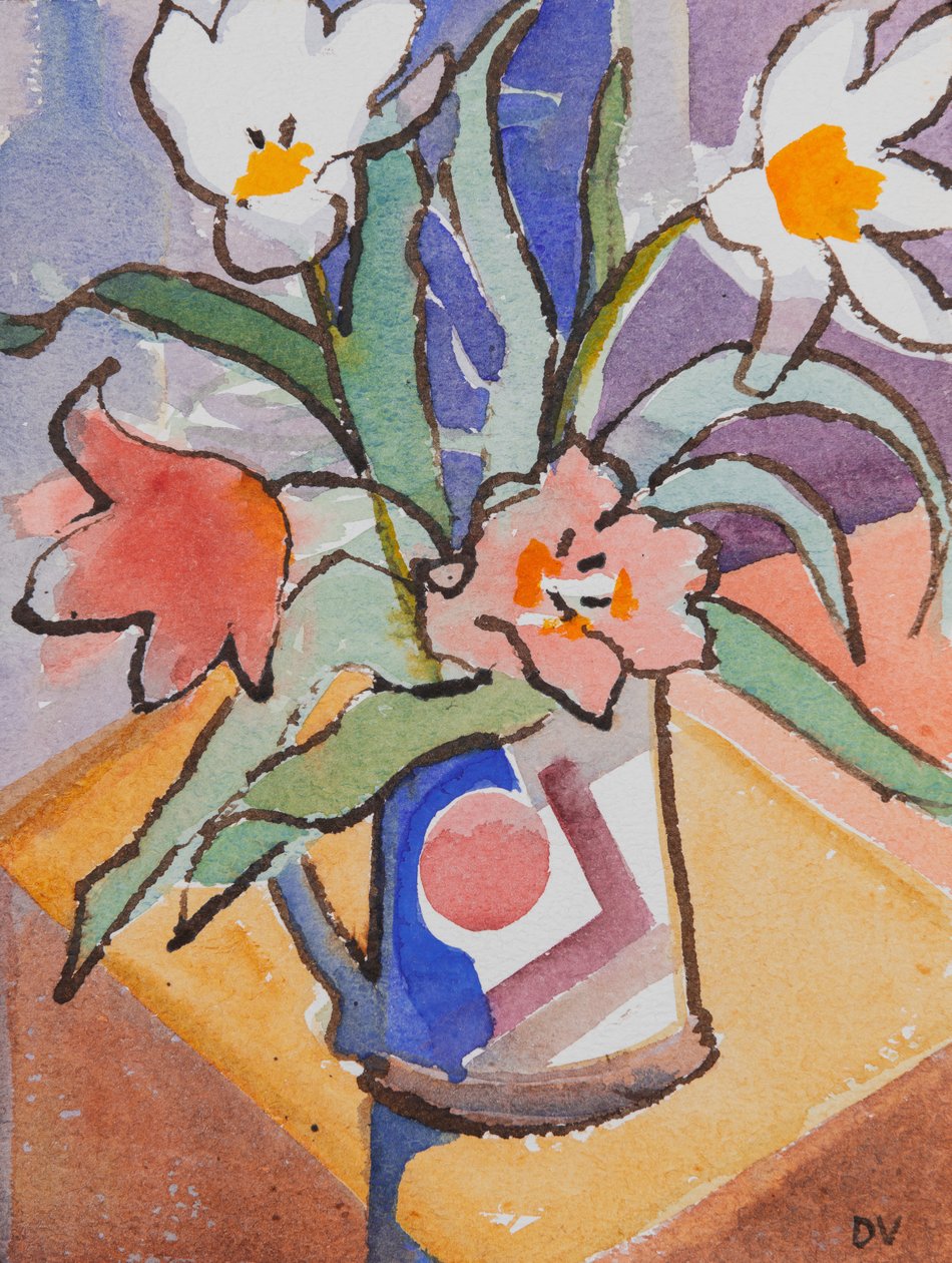 郁金香（水彩和水墨） 作者 