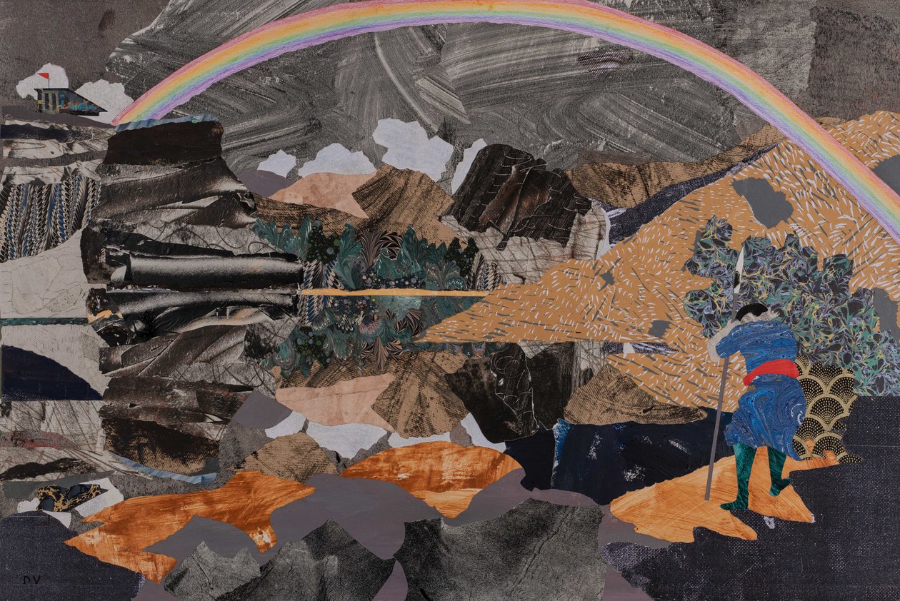 沃坦与彩虹桥》，瓦格纳的《指环王》（拼贴画） 作者 