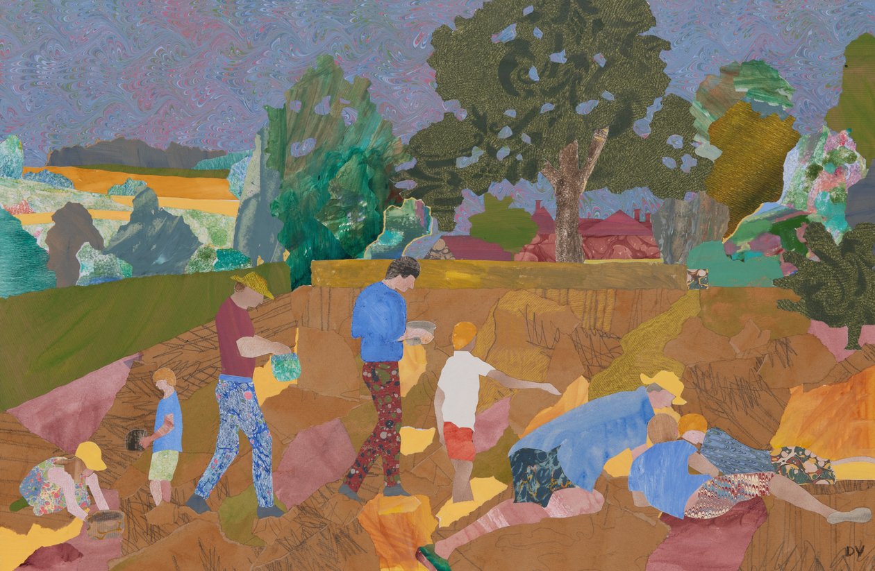 黄荆条收获（拼贴画） 作者 