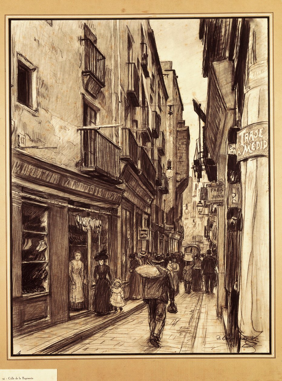 巴塞罗那 Tapineria 街道（绘图） 作者 Dionisio Baixeras Verdaguer